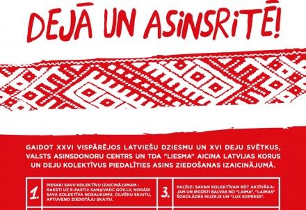 VADC aicina korus un deju kolektīvus piedalīties asins ziedošanas izaicinājumā