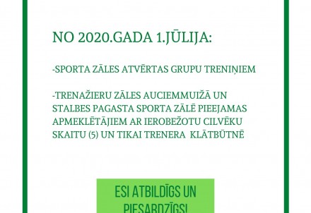 Sporta zāles pieejamas apmeklētājiem