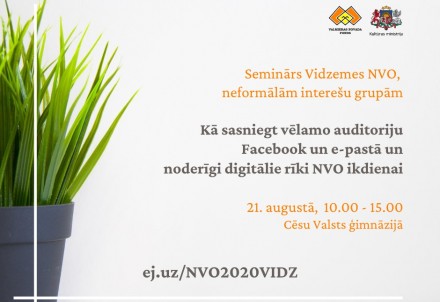 Seminārs Cēsīs par digitāliem rīkiem un auditorijas sasniegšanu Vidzemes NVO 