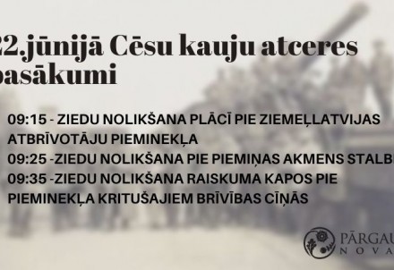 Cēsu kauju atceres dienas piemiņas brīži Pārgaujas novadā