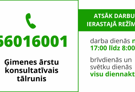 Ģimenes ārstu konsultatīvais tālrunis atsāk darbu ierastajā režīmā –  medicīniskus padomus sniegs ārpus ģimenes ārstu darba laika