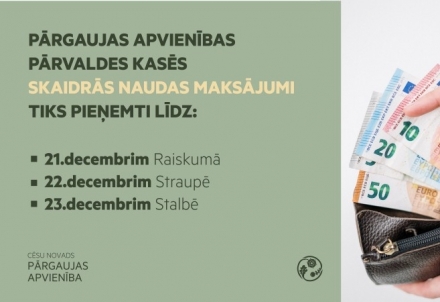 Par skaidrās naudas norēķiniem Pārgaujas apvienības pārvaldes kasēs