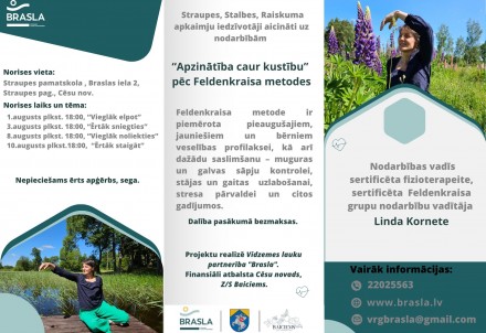 Bezmaksas veselības veicināšanas nodarbības Straupē "Apzinātība caur kustību"