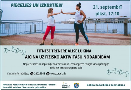 Straupē notiks bezmaksas vingrošanas nodarbības