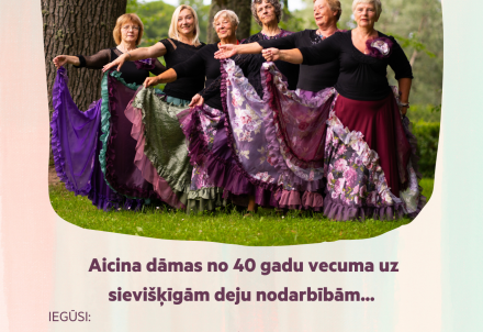 Dāmu deju grupa "Papardītes" aicina dāmas uz sievišķīgām deju nodarbībām