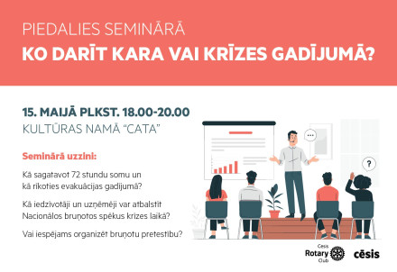 Piedalies seminārā "Ko darīt kara vai krīzes gadījumā?"