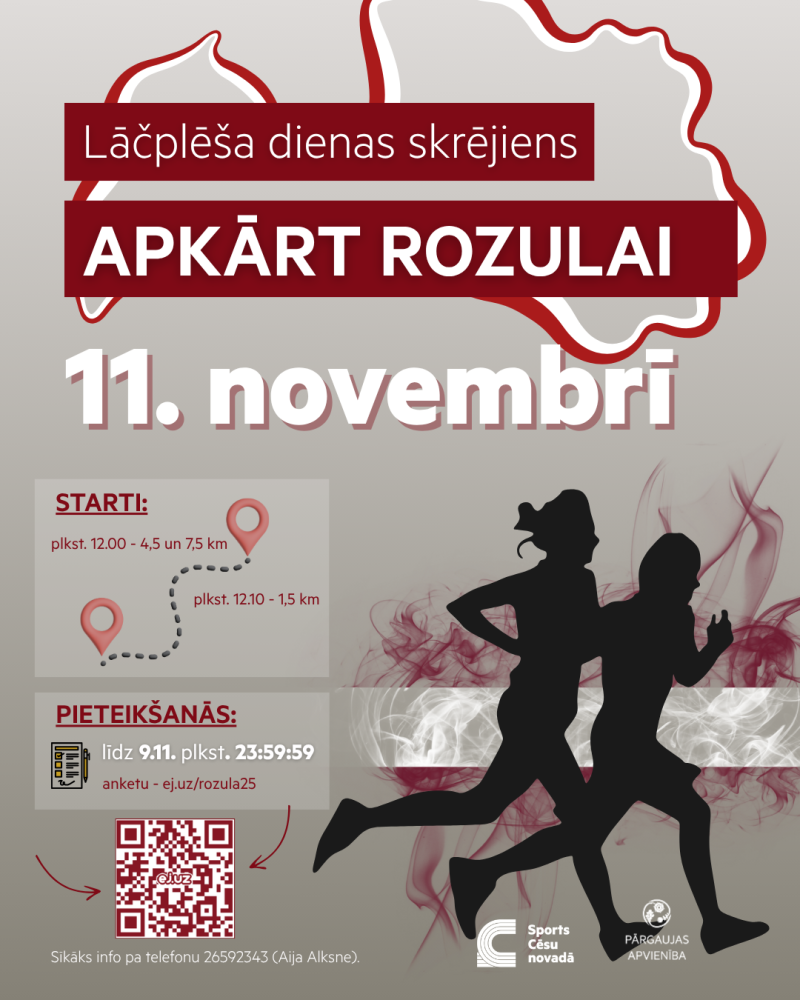 Lāčplēša dienai veltīts skrējiens “Apkārt Rozulai"