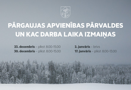 Darba laika izmaiņas svētku laikā