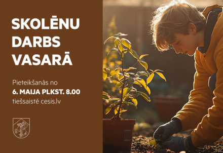 Pieteikšanās skolēnu vasaras darbiem - 6.maijā!
