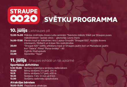 “Straupei 820" svētku programma
