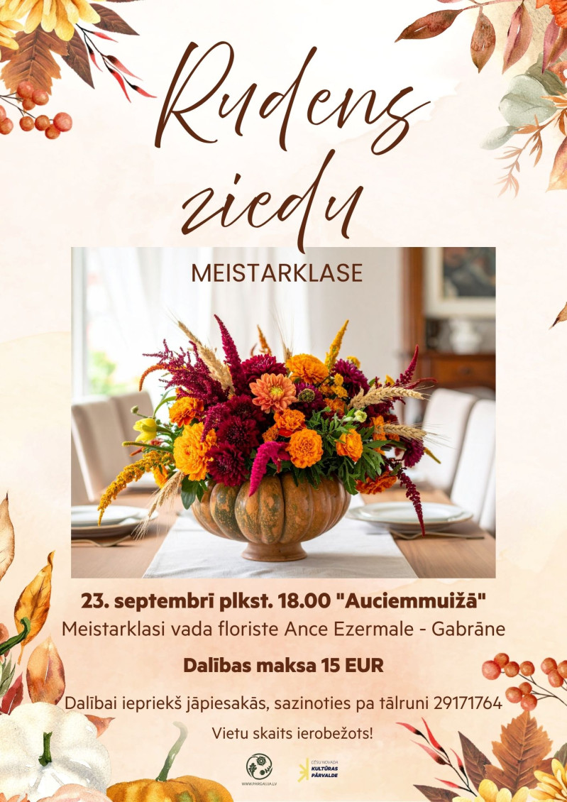 Rudens ziedu meistarklase