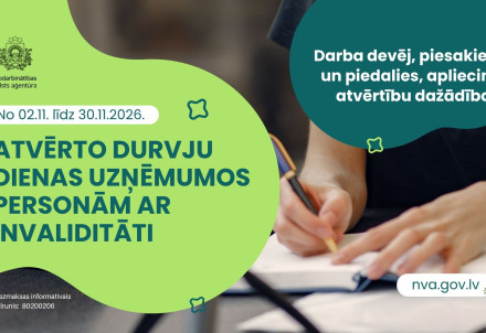 Nodarbinātības valsts aģentūra aicina darba devējus atvērt durvis personām ar invaliditāti